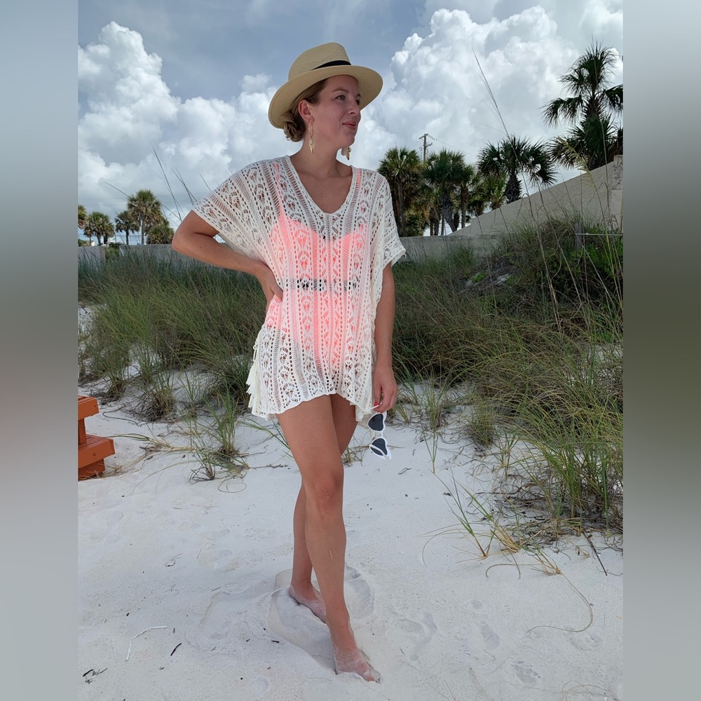 Knit swimsuit coverup